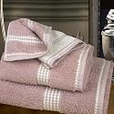 Armani International, Faccia dei Colori, European Made Towels-Set, Bi-face (Classic Rose- White) 3-pc