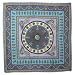 100% Satin Charmeuse Silk Dome Paisley Art Purple and Blue Square Scarf - Purple