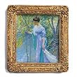 Water's Edge, Giverny, France - Gold Frame Magnet with pop-out easel (2-3/4" x 2-1/2")