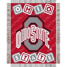 Ohio State Buckeyes NCAA Triple Woven Jacquard Throw (044 Series) (36x46")"