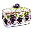 GRAPE 3-D / Majolica Ceramic Bread Box GRAPES *NEW!*