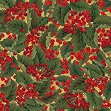 Entertaining with Caspari Continuous Gift Wrapping Paper, Christmas Berries Roll, 9-Foot, 1-Roll