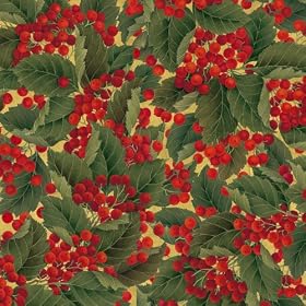 Caspari Christmas Berries 9-Foot Wrapping Paper Roll