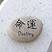Destiny Kanji Stone Natural Beach Pebble Rock, Love gifts, Birthday Gifts