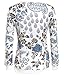 PinupArt Women's Floral Print Long Sleeve Crew Neck T-Shirt