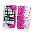 Apple iPhone 3G & 3GS Snap-on Protector Hard Case Rhinestone Cover "Pink Rain" Design