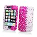 Apple iPhone 3G & 3GS Snap-on Protector Hard Case Rhinestone Cover "Pink Rain" Design