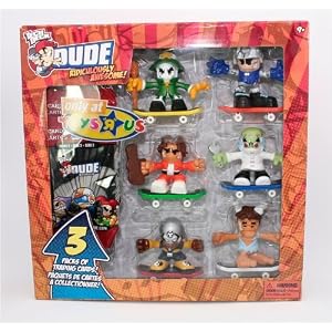 Tech Deck Dude Evolution 6 Figures + 3 Foil Packs of Trading Cards Random Figures by Tech Deck