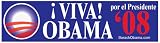 Barack Obama - Viva Obama '08 Por El Presidente - Bumper Sticker / Decal