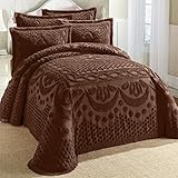 Brylanehome Georgia Cotton Throw Bedspread (Chocolate,Queen)