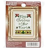 Tobin Christmas in Your Heart Ornament Counted Cross Stitch Kit, 2-Inch x 3-Inch