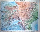 Colour Map 1957 North America Texas Aleutian Islands