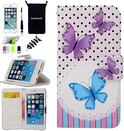 iPhone 6 6S Case AceNear For iPhone 6 6G 6S New Design Ultrathin Wallet Folio Stand Leather TPU Case Stand holder &amp; Headset Dust Plug Capacitive Stylus Screen Protector