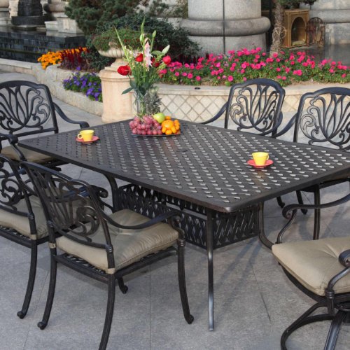 Darlee Elisabeth Cast Aluminum Patio Dining Set - Seats 6