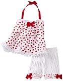 Kate Mack Baby-girls Infant American Beauty Top and Short Set, Red, 18 Months