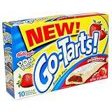 Kellogg's Pop-Tarts Go-Tarts! Snack Bars, Frosted Strawberry, 10-Count Boxes (Pack of 12)