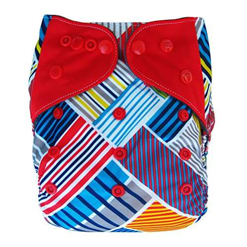 Charcoal Bamboo AIO All-in-one Cloth Diaper with Pocket (Plaid)