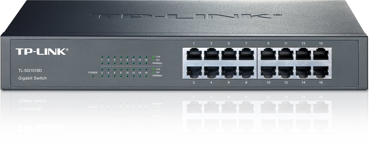 TP-LINK TL-SG1016D Switch Desktop 16 Porte RJ45 Gigabit 10/100/1000Mbps, 