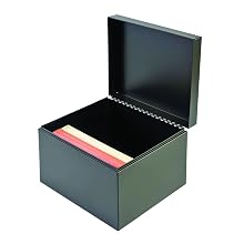 STEELMASTER Steel Card File Box, Fits 6 x 9 Index Cards, 900 Card Capacity, 9 x 7 x 8.5 Inches, Black (263869BLA)