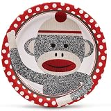 Sock Monkey Red Dinner Plates (8) Party Supplies