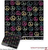 Sony PS3 Slim Skin - Kearas Peace Signs Black