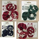 Hair Accessory - Girls Pretty Card of Plain Colour Cool 4 School Hair Set. Available in Dark Burgundy, Bottle Green and Navy Blue Colours.by Lady Isla Fashion
