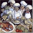 Over the Grill by Jann Harrison - Chef Glass Tile Wall Floor Mural 18" x 18" Kitchen Shower Backsplash