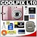 Nikon Coolpix L10 Digital Camera & 2-Year Extended Warranty + 4GB Card + Case + Cameta Bonus Kit