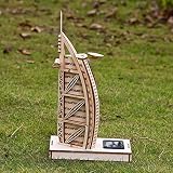 WAYCOM 3D Holz BurjAl-Arab Hotel Jigsaw Puzzle - 3D-Puzzle, Sensor-Licht, Sonnenuntergang Licht-Up, 3D-Holz-Spielzeug-Gebäudemodell Assembled 3D Puzzle DIY Handbuch (BurjAl-Arab Hotel) -
