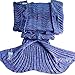 Mermaid Tail Blanket, 74''x 35'' Crochet Mermaid Blankets Seasons Warm Soft Handmade Sleeping Bag, Best Easter Gift for Kids Teens Adult