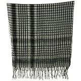 Flush Fashion Checkered Scarf - Grey White