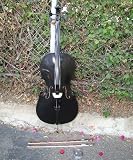 RUGERI RC120BK 3/4 SIZE BLACK CELLO WITH HARD CASE + FREE SOFT BAG + 2 BOWS + 2 SETS OF STRINGS + ROSIN