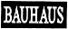 Bauhaus - White Logo on Black Rectangle - Embroidered Iron On or Sew On Patch Image
