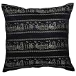 Decorative Handmade Silky Black & Gold Cushion Cover / Pillow Sham - Royal Chinese Procession Design