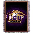 Louisiana State Fightin Tigers NCAA Triple Woven Jacquard Throw (019 Focus) (48x60")"