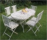 Review Sovereign  / lattice Garden Furniture Patio Set Folding Chairs and Oval 150cmx 85cm table 7pc