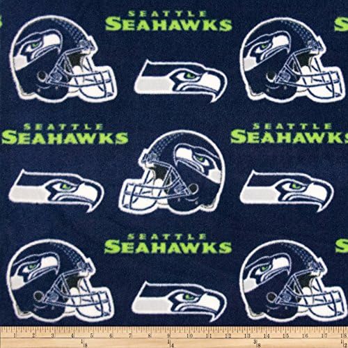 NFL Fleece Seattle Seahawks Dark Blue Fabric By The Yard