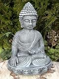 Garden ornamental Figure - Buddha, Cast stone, Slate gray