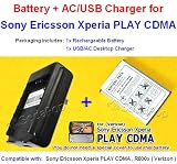 NEW 1500mAh Replacement Xperia PLAY Li ion Battery + Travel AC/USB Desktop Charger for Verizon Sony Ericsson Xperia PLAY CDMA R800X Android Phone 612P9O1BNBL. SL160 NEW 1500mAh Replacement Xperia PLAY Li ion Battery + Travel AC/USB Desktop Charger for Verizon Sony Ericsson Xperia PLAY CDMA R800X Android Phone