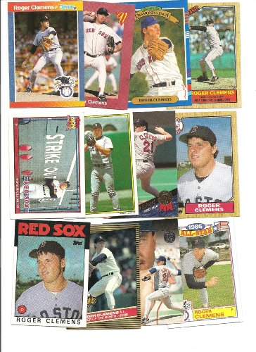Roger Clemens Boston Red Sox Collectible Baseball Card Lot