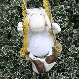 DEKO-SCHAF AUF SCHAUKEL TÜRSCHMUCK FENSTERDEKO