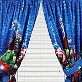 Marvel Avengers Assemble Window Panels Curtains Drapes, Set of 2, 42" x 63"