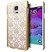Samsung Galaxy Note 4 Case, Cimo [Damask] Design Pattern Premium ULTRA SLIM Hard Cover for Samsung Galaxy Note 4 (2014) - Gold