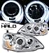 01 02 03 (2001 2002 2003) HONDA CIVIC 2/4DR DX EX HALO PROJECTOR HEADLIGHTS