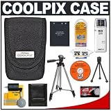 Nikon Coolpix 5879 Camera Case with EN-EL10 Battery + Tripod + Accessory Kit for S200, S210, S220, S230, 500, S510, S520, S570, S600, S700 Digital Cameras