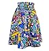 Modeway Women's Floral High Waist Flared Casual Knee Length Pleated Skater Skirt