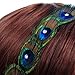 Remedios Beading Detailed Peacock Feather Handband