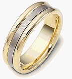 6.5mm Traditional Style 18 Karat Two-Tone Gold Comfort Fit Wedding Band Ring