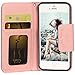 iPhone 5s case,iPhone SE case,iPhone 5 case,by HiLDA,Wallet Case,PU Leather Case,Credit Card Holder,Flip Cover Case[Rose]