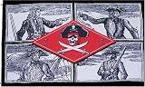 Pirate "Captians"Flag - 3 foot by 5 foot Polyester (NEW)
